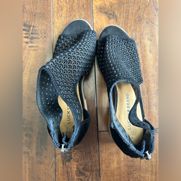 Womens Lucky Brand BLACK Nacria Bootie Sandals Open Toe Size 7M - Picture 6 of 11